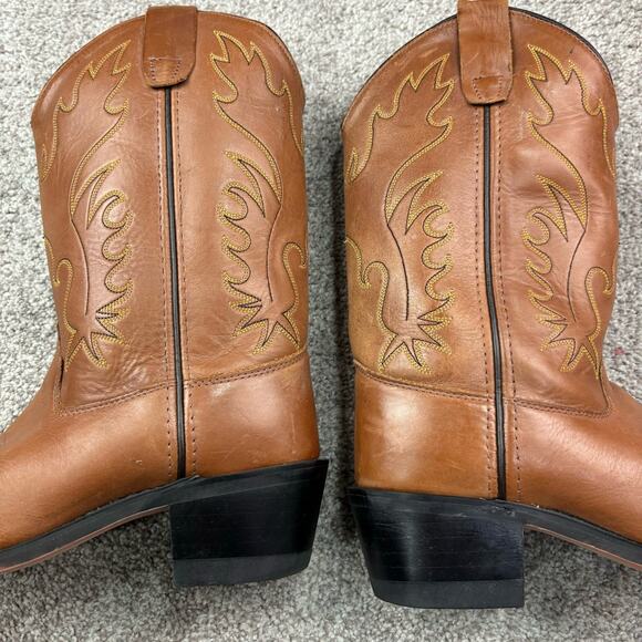 Boys Old West Brown Leather Cowboys Boots size 4.5 - Picture 11 of 11